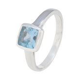 Amanda Feminine Blue Solitaire Ring